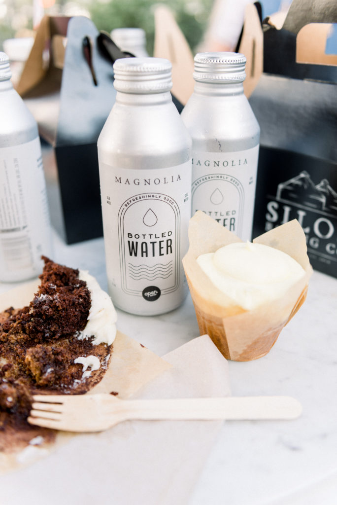 The Magnolia Market at the Silos | Magnolia Silos | Silos Baking Co | Silos Baking Co cupcake campfire flavor | Magnolia market bottled water | tin bottled water container
