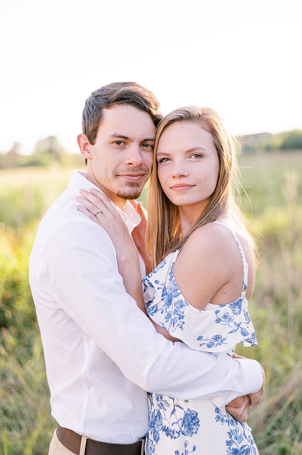 Romantic Summer Engagement in a Field